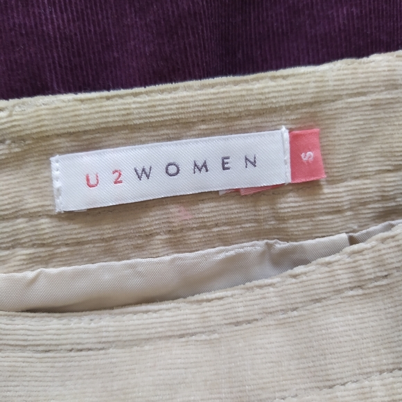 Lot of 2 High Waisted A Line Skirts Purple Beige - Picture 4 of 9